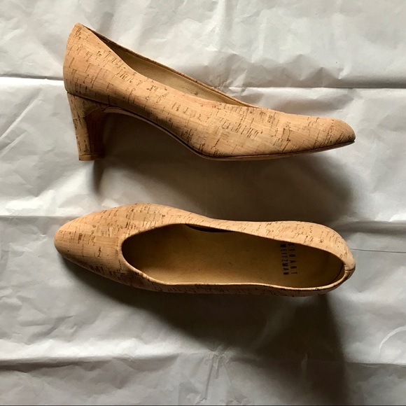 Stuart Weitzman Shoes - Stuart Weitzman Cork Heels Pumps Low Classic Nude